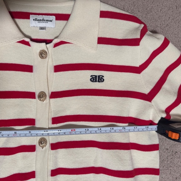 EllandEmm - Striped Red and White Cardigan - Picture 5 of 6